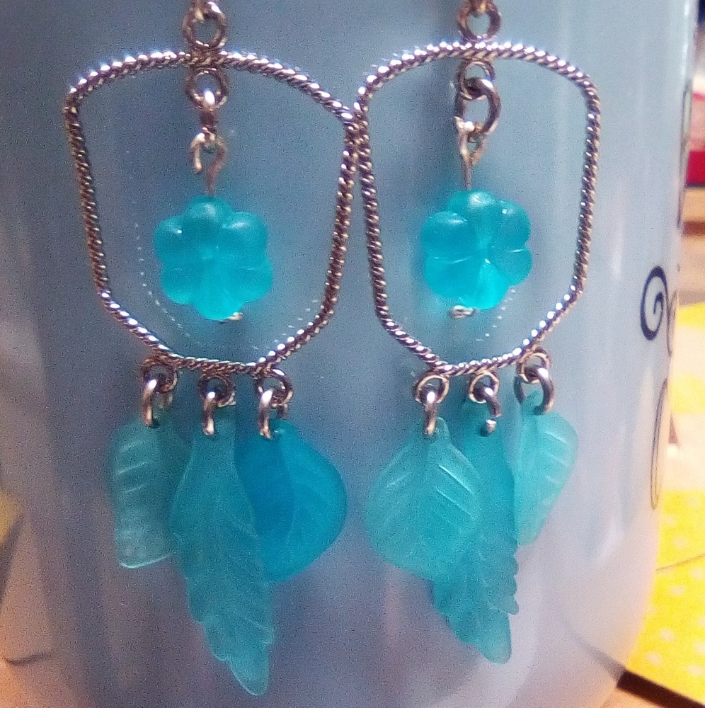 Blue Resin Dangle Earrings (NWT)
